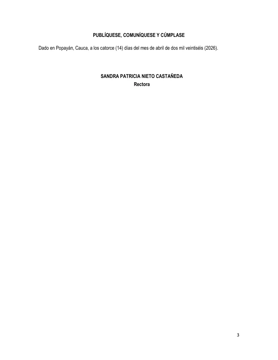 Página del Manual de Convivencia
