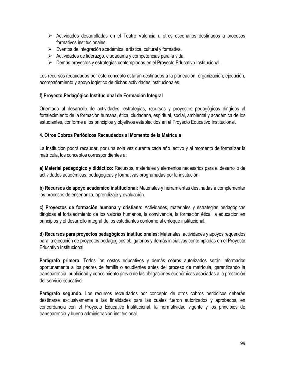 Página del Manual de Convivencia